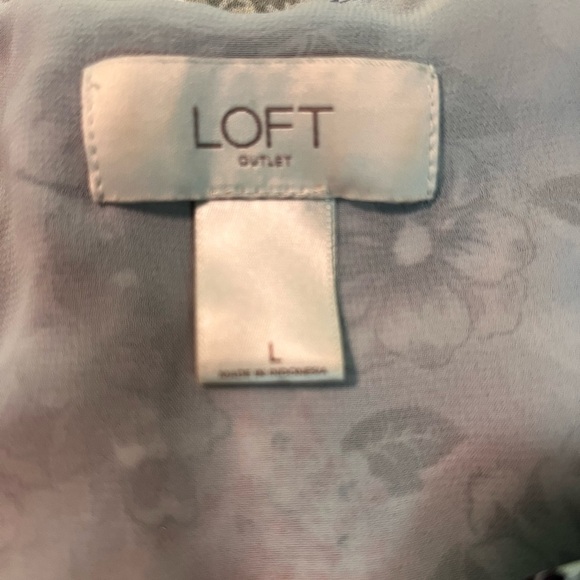 LOFT Pink and GreySleeveless Tank Top with Relaxed Fit Large - Picture 8 of 9
